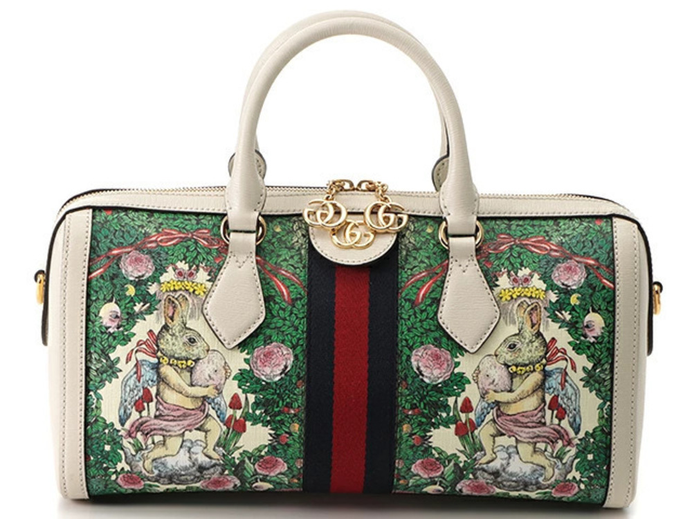 Gucci Ophidia GG Bag White Green Yuko Higuchi Rabbit Limited Edition